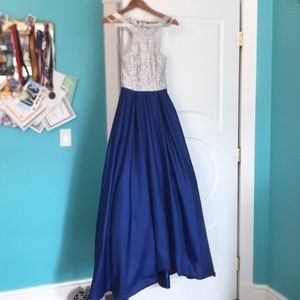 Long Blue and Silver Dress (Prefect for Prom)
